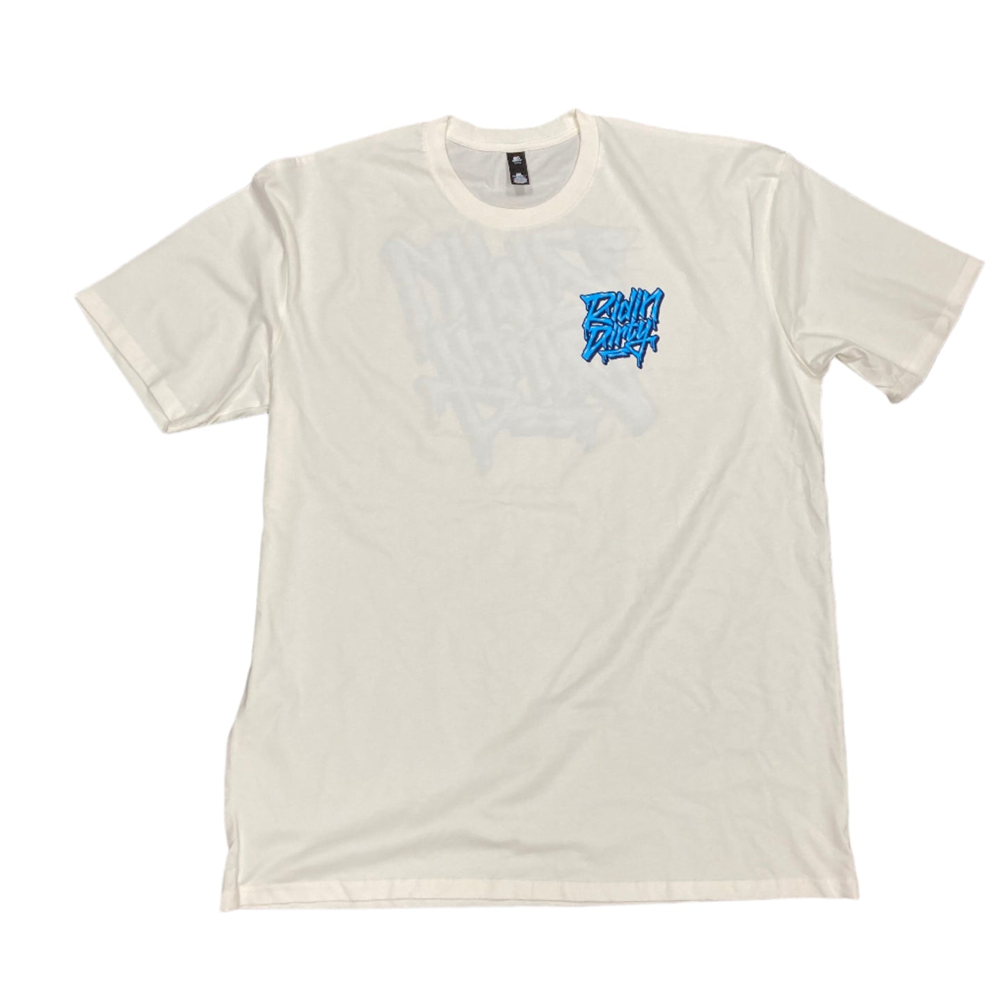 RIDIN DIRTY "DIRTY FONT" NATURAL WHITE T-SHIRT
