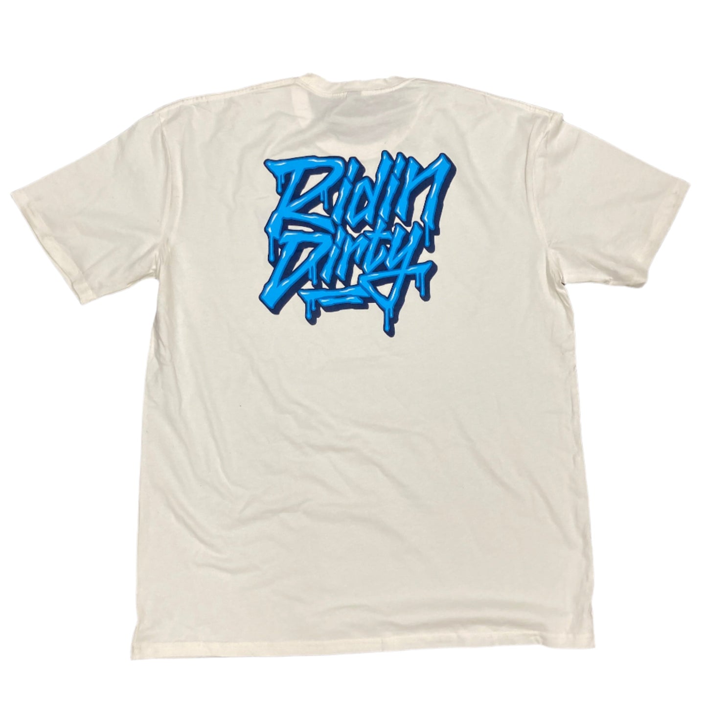RIDIN DIRTY "DIRTY FONT" NATURAL WHITE T-SHIRT