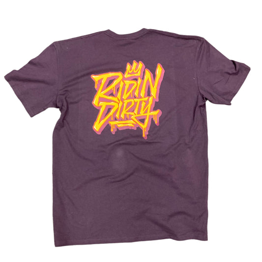 RIDIN DIRTY "DIRTY FONT" PURPLE  T-SHIRT