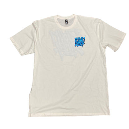 RIDIN DIRTY "DIRTY FONT" NATURAL WHITE  T-SHIRT